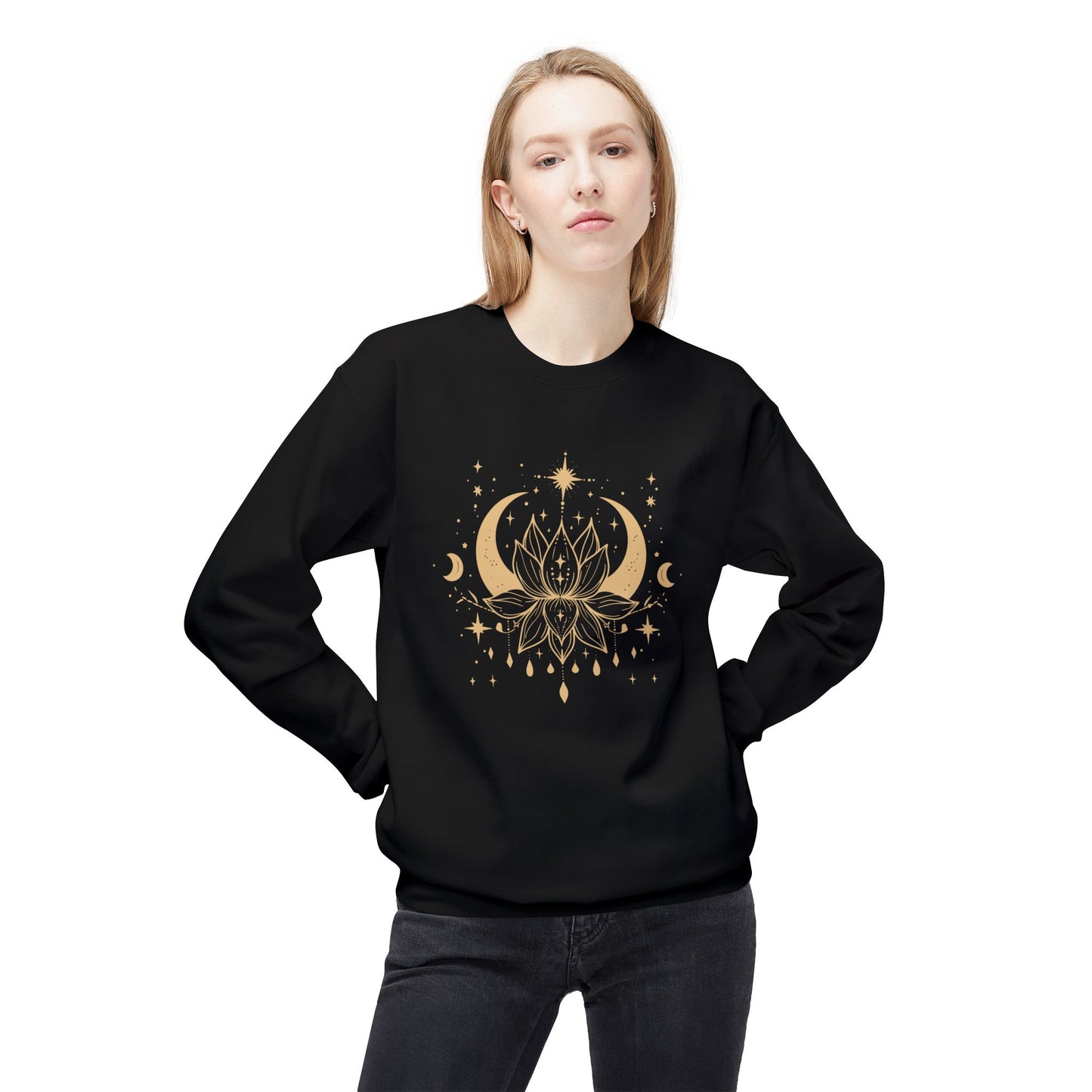 Mandala Lotus and Moon Hoodie