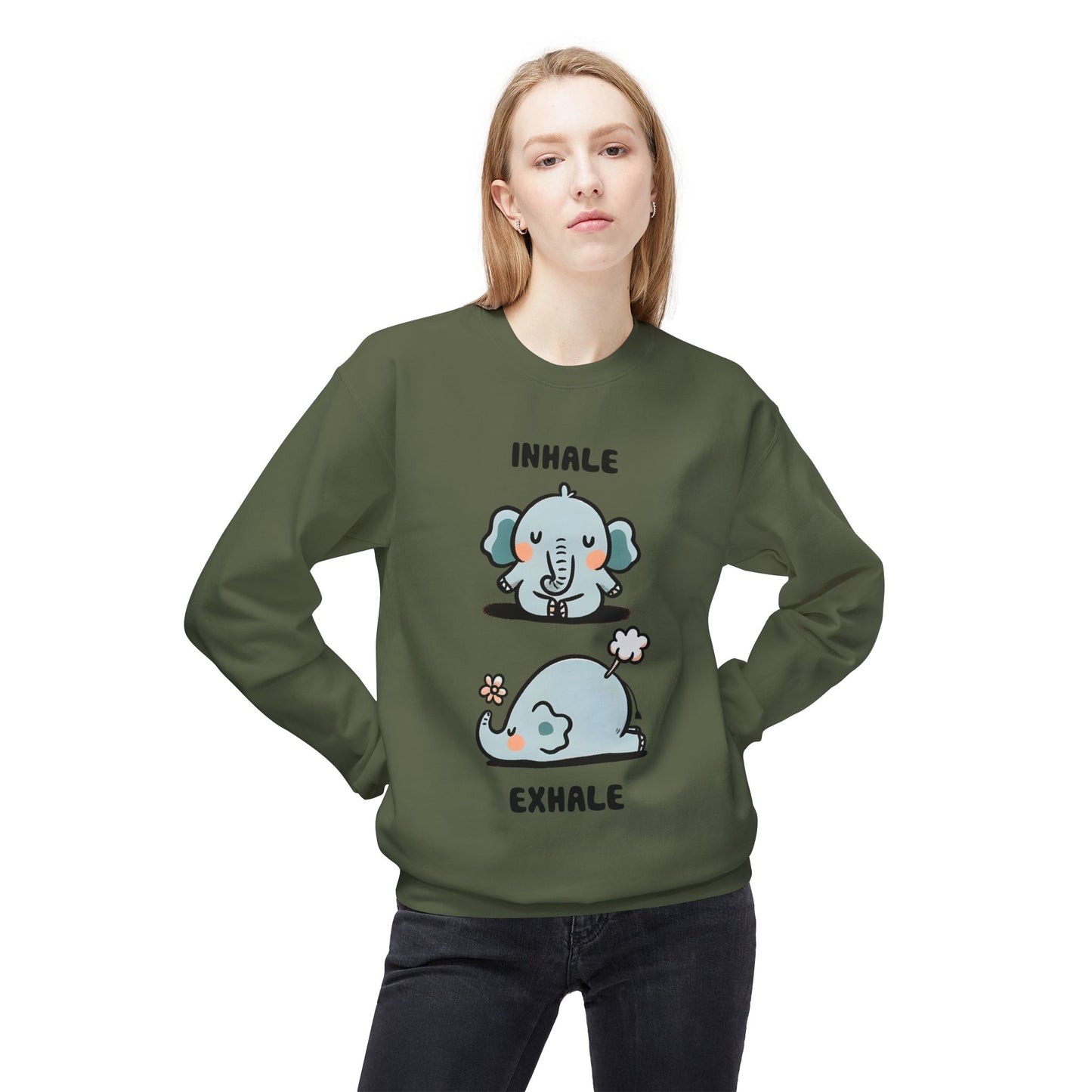 Cute Elephant Inhale & Exhale Sweatshirt