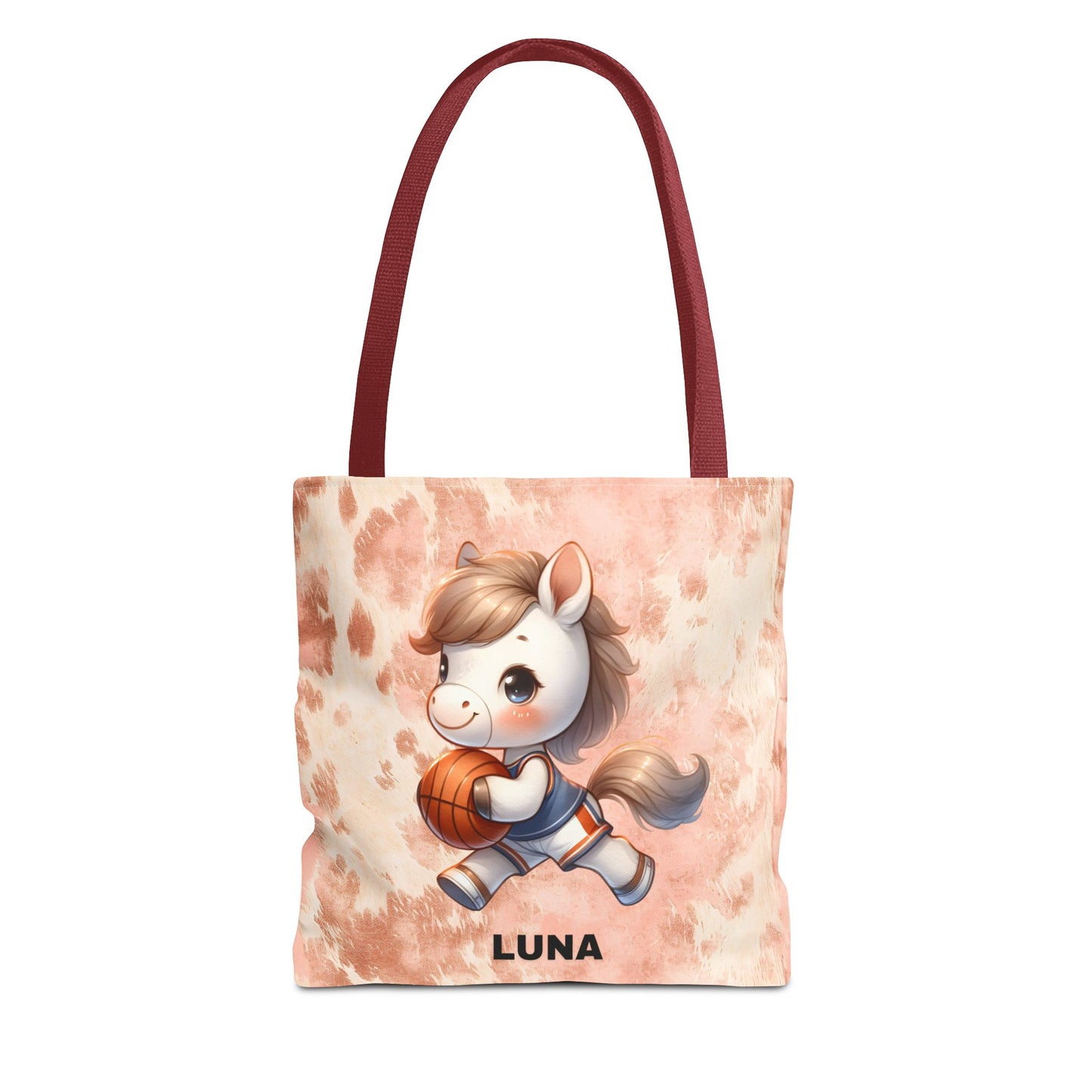 Personalized Cute Horse Basketball Tote Bag