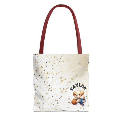 Born to play Basketball Personalised Tote Bag scattered gold star