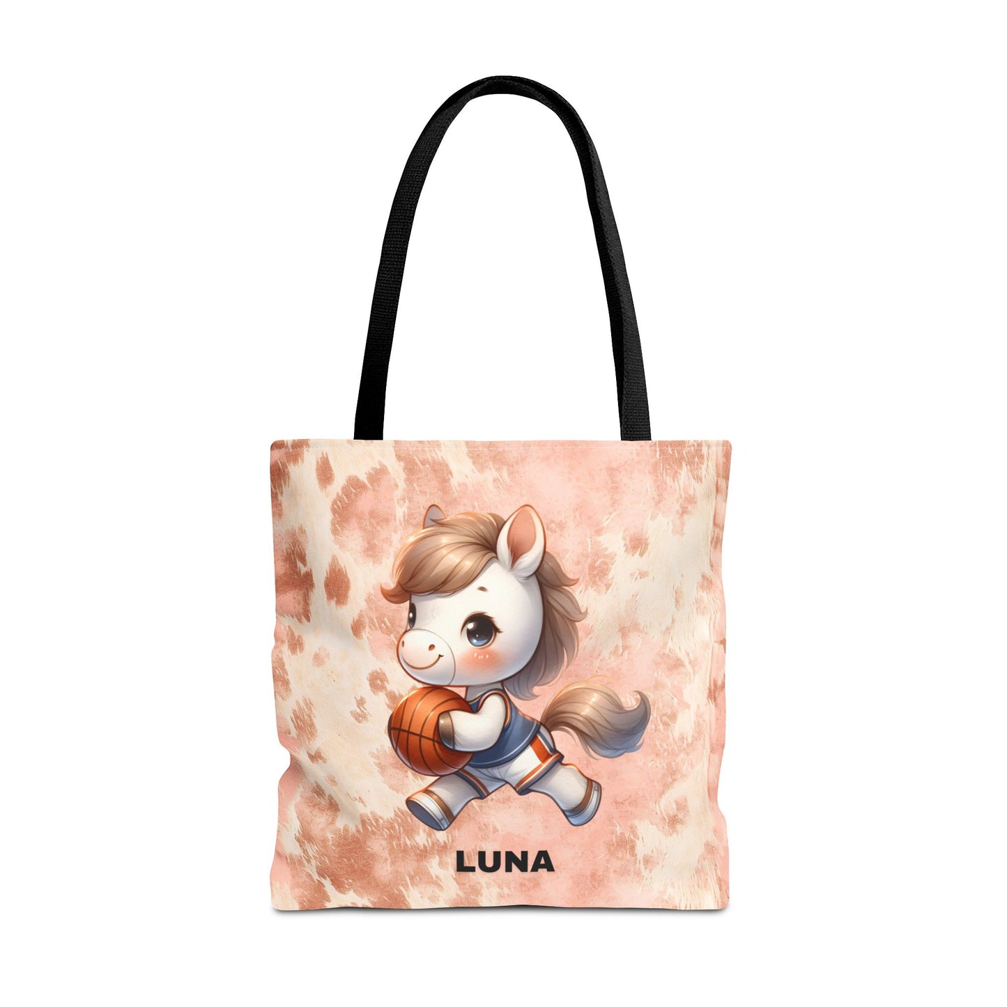 Personalized Cute Horse Basketball Tote Bag