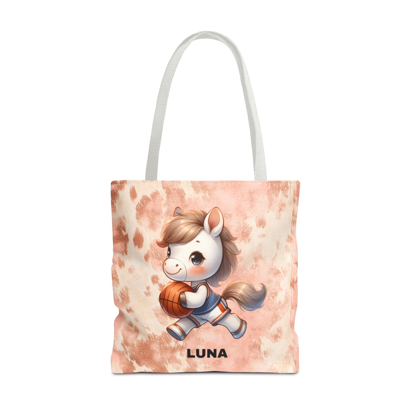 Personalized Cute Horse Basketball Tote Bag