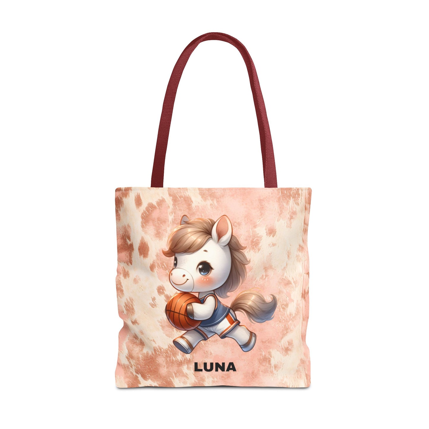 Personalized Cute Horse Basketball Tote Bag