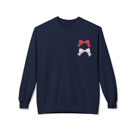 Personlised Name and Number Baseball Ribbon Sweatshirt