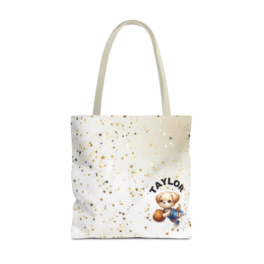 Born to play Basketball Personalised Tote Bag scattered gold star