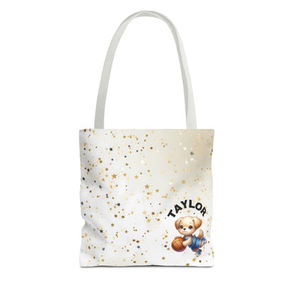 Born to play Basketball Personalised Tote Bag scattered gold star