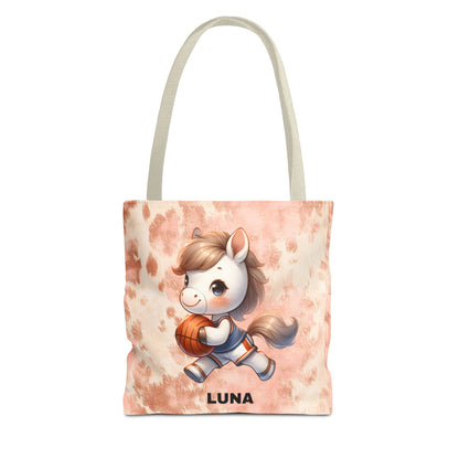 Personalized Cute Horse Basketball Tote Bag