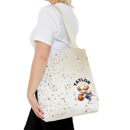 Born to play Basketball Personalised Tote Bag scattered gold star