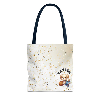 Born to play Basketball Personalised Tote Bag scattered gold star