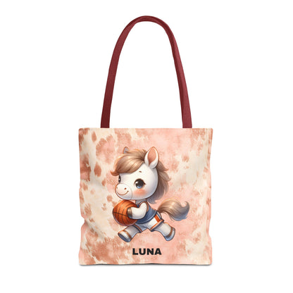 Personalized Cute Horse Basketball Tote Bag