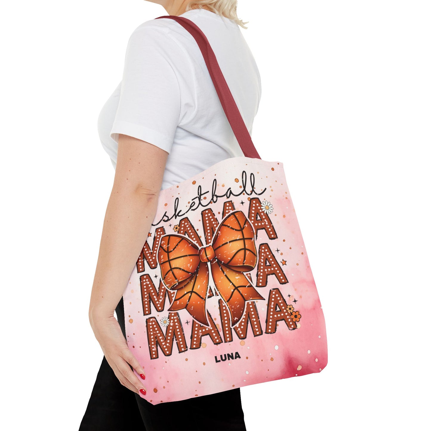 Personlized Name Sweet Basketball Mama Tote Bag