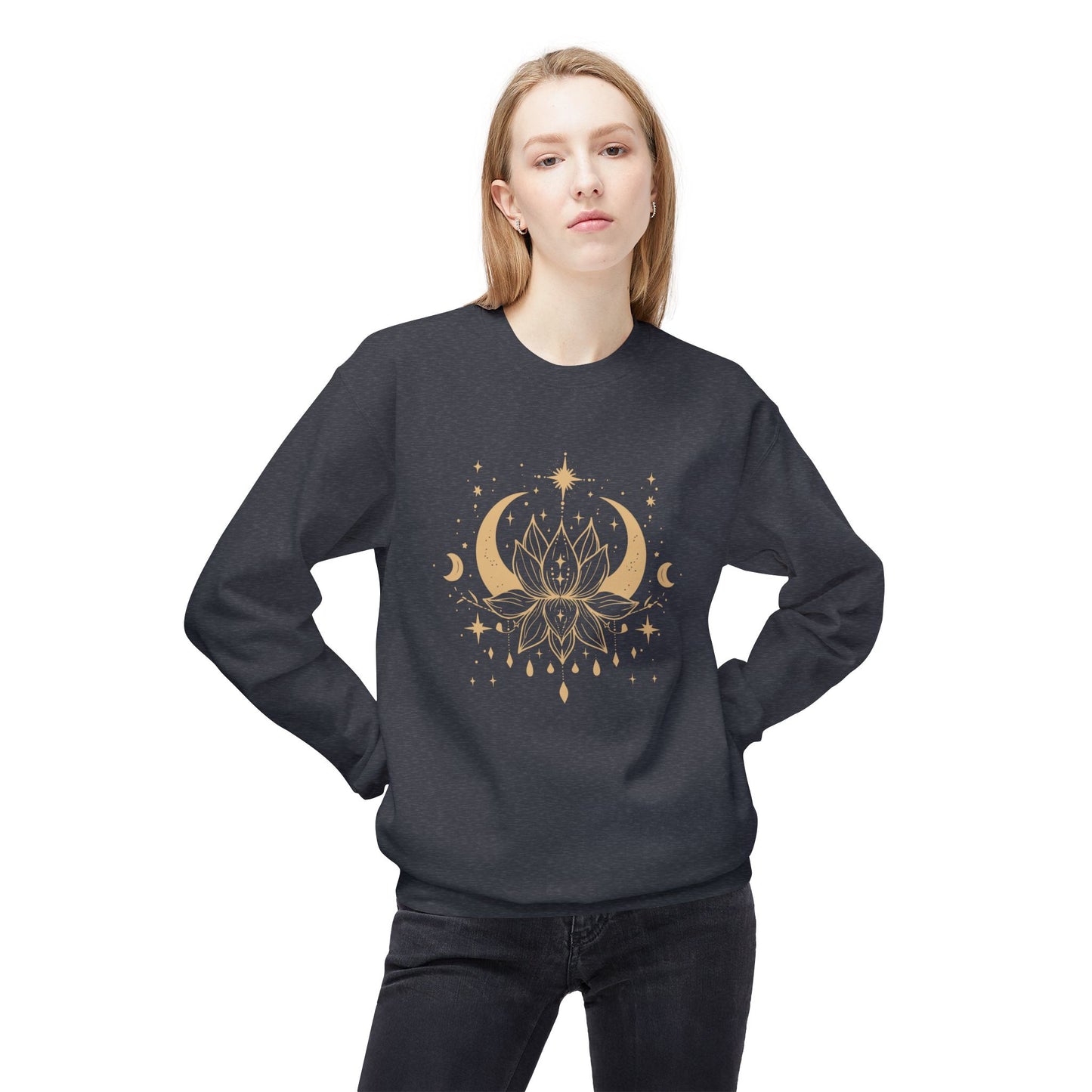 Mandala Lotus and Moon Hoodie