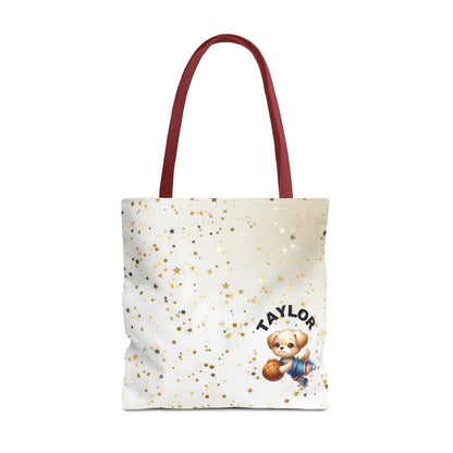 Born to play Basketball Personalised Tote Bag scattered gold star