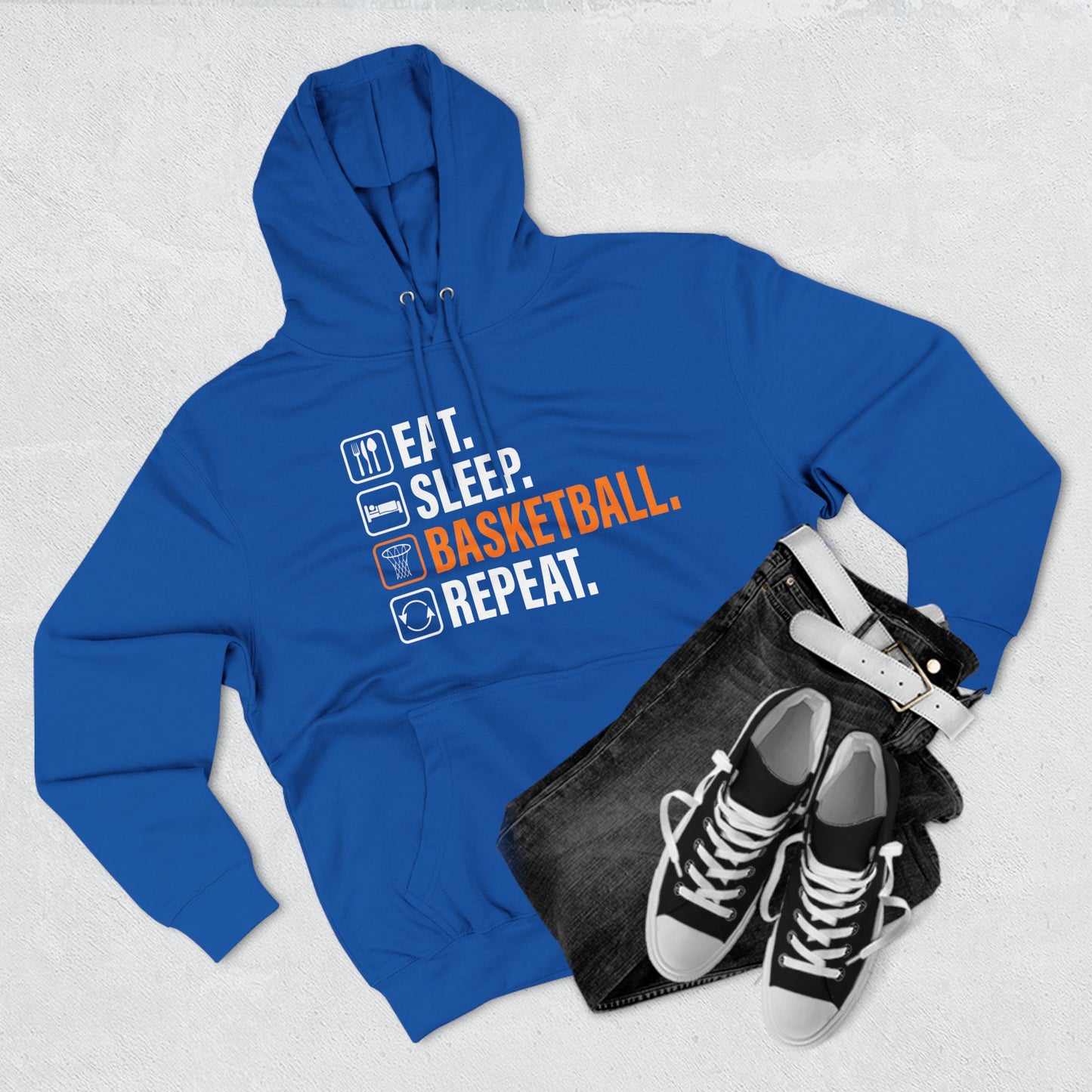 Eat Sleep Basketball Repeat Icon Hoodie