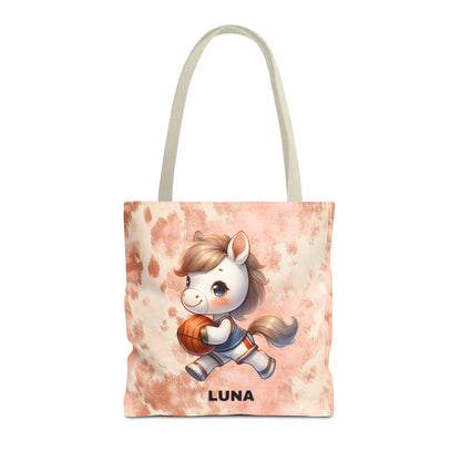 Personalized Cute Horse Basketball Tote Bag