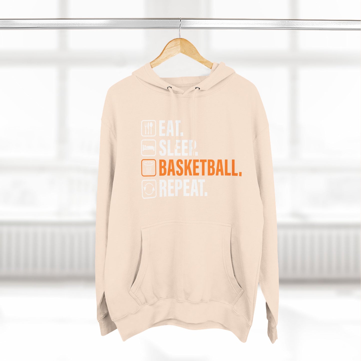 Eat Sleep Basketball Repeat Icon Hoodie