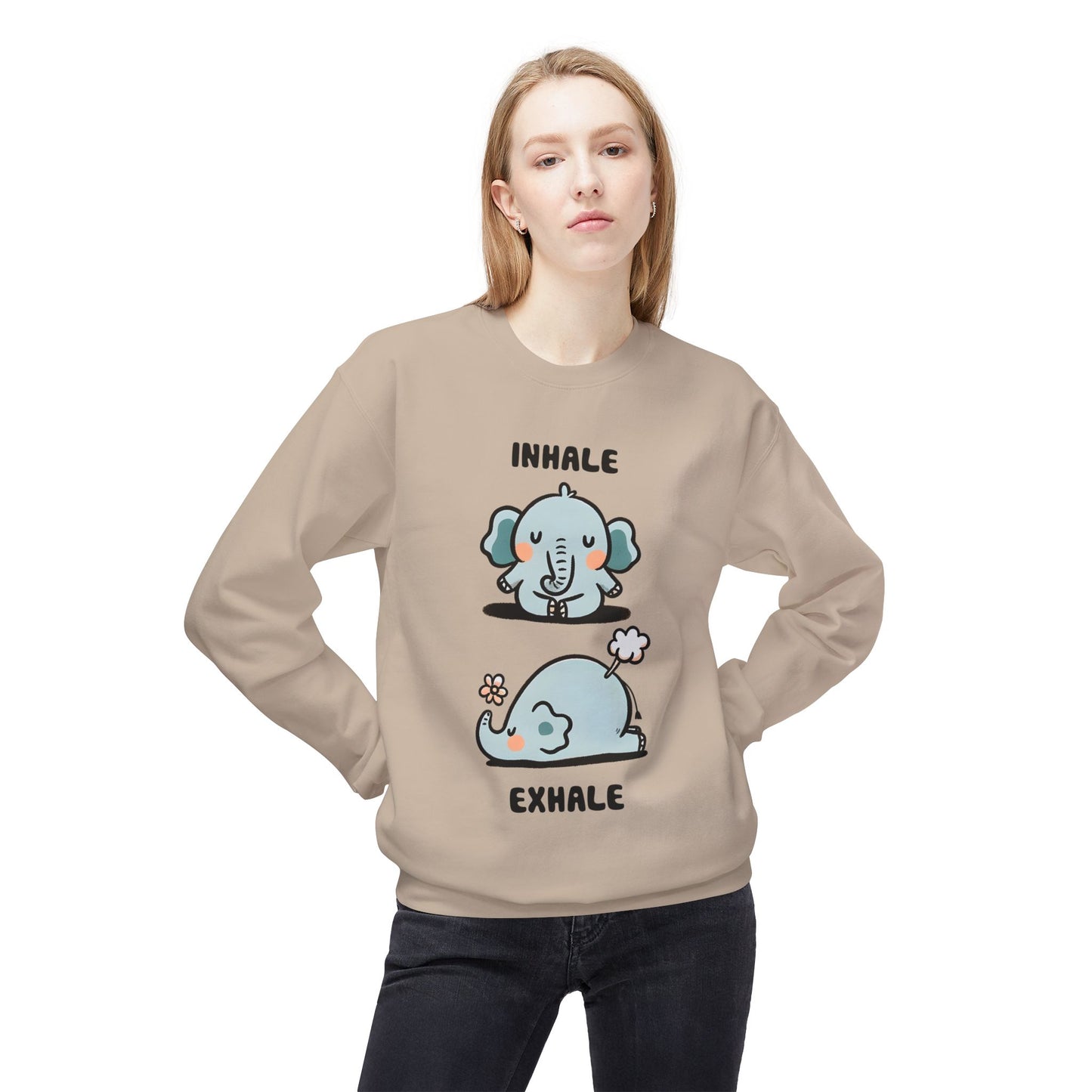 Cute Elephant Inhale & Exhale Sweatshirt