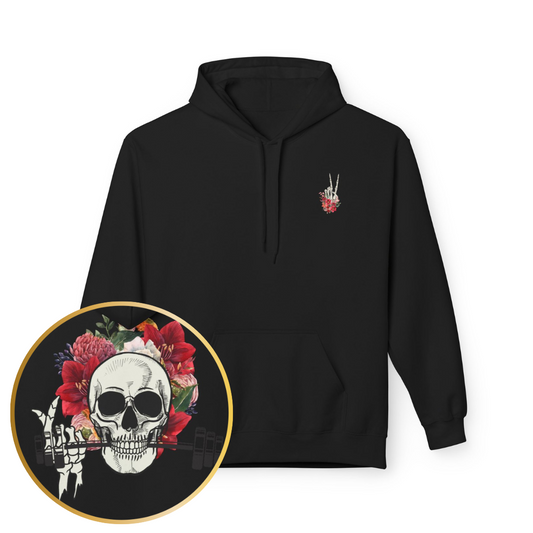 Flowered Skull Fitness Hoodie