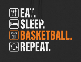 Eat Sleep Basketball Repeat Icon Hoodie