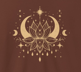 Mandala Lotus and Moon Hoodie